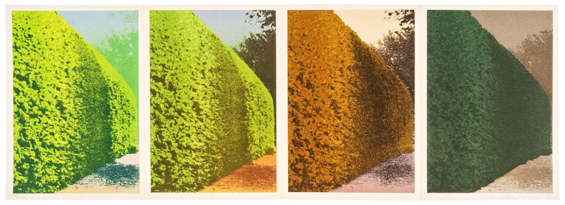 δ Ivor Abrahams (1935-2015) Four Seasons: δ Ivor Abrahams (1935-2015)Four SeasonsFour lithographs printed in colours, 1973, adhered to leporello card, signed, dated and numbered from the edition of 100 in pencil, published by Bernard Jac