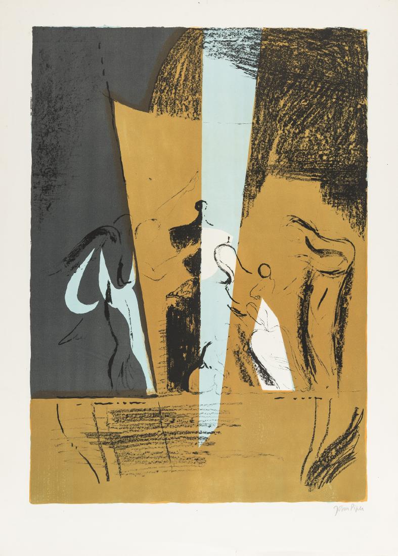 δ John Piper (1903-1992) Warkton,: δ John Piper (1903-1992)Warkton, Northamptonshire: monument by Vangelder (Levinson 125)Lithograph printed in colours, 1964, signed in pencil, a printer's proof aside from the edition of 70, on Cr