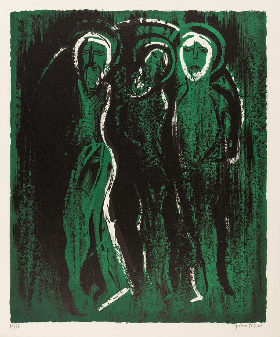 δ John Piper (1903-1992) The Visitation (Levinson: δ John Piper (1903-1992)The Visitation (Levinson 253)Lithograph printed in colours, 1975, signed and numbered from the edition of 90 in pencil, on Arches wove paper, printed by Burleighfield Hous