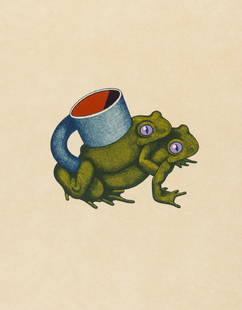 Ken Price (1935-2012) Double Frog Cup: Ken Price (1935-2012)Double Frog CupLithograph printed in colours, 1968, signed and numbered from the edition of 20 in pencil, printed by Tamarind Lithography Workshop, Inc., Los Angeles, with margins