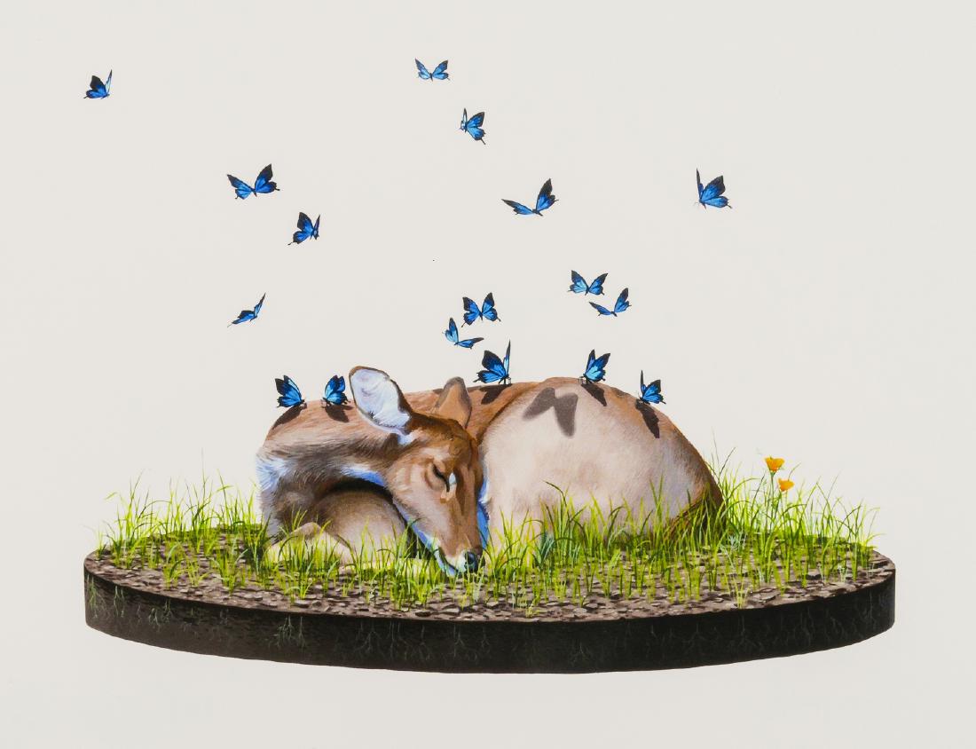 Josh Keyes (b. 1969) Dawn II: Josh Keyes (b. 1969)Dawn IIGiclée print in colours, 2013, stamped, numbered from the open edition in green ink on the reverse, numbered again on the certificate of authenticity and with the publi