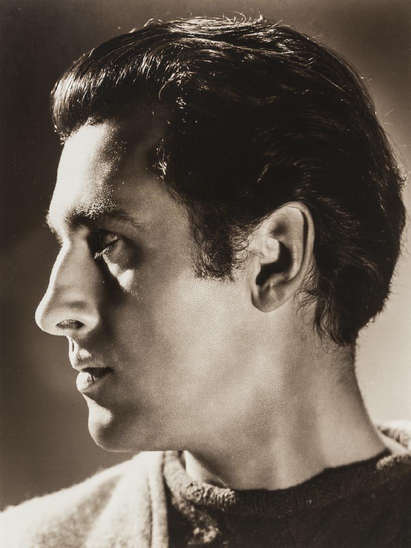 δ Cornel Lucas (1920-2012) Stewart Granger, 1946: NO RESERVE δ Cornel Lucas (1920-2012)Stewart Granger, 1946Gelatin silver print, 1946 (printed 1960s), mounted onto wove support, signed in pencil on the support and again signed in pencil on the