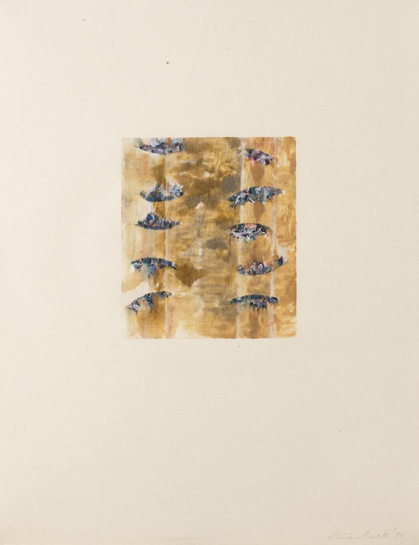 δ Therese Oulton (b.1953) Untitled 1990: δ Therese Oulton (b.1953)Untitled 1990Monotype printed in colours, 1990, signed and dated in pencil, on wove paper, sheet 650 x 510mm (25 1/2 x 20in) (framed)Provenance: Marlborough Graphics, Lon