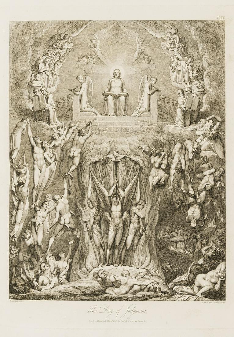 Blake (William).- Blair (Robert) The Grave. A Poem,: Blake (William).- Blair (Robert) The Grave. A Poem, subscribers' copy, engraved portrait frontispiece of William Blake by Louis Schiavonetti after T.Phillips and engraved additional title and 11 plate