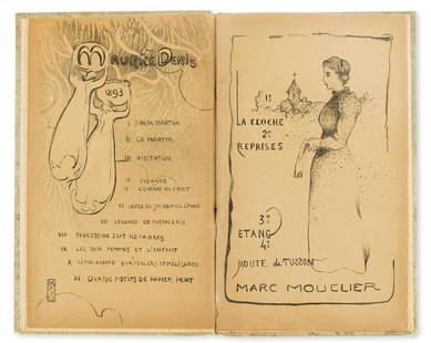 Impressionists & Symbolists.- Catalogue de: Impressionists & Symbolists.- Catalogue de l'Exposition de la Galerie le Barc de Boutteville, 8 lithographed plates by; Maurice Denard, Marc Mouclier, Ker-Xavier Roussel, Edouard Vuillard, Paul Ranson