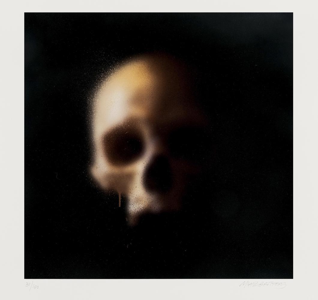 δ Miaz Brothers Skull: δ Miaz Brothers SkullArchival inkjet print in colours with vanish overlay, 2019, signed and numbered from the edition of 100 in pencil, on Hahnemühle Photo Rag paper, printed and published b