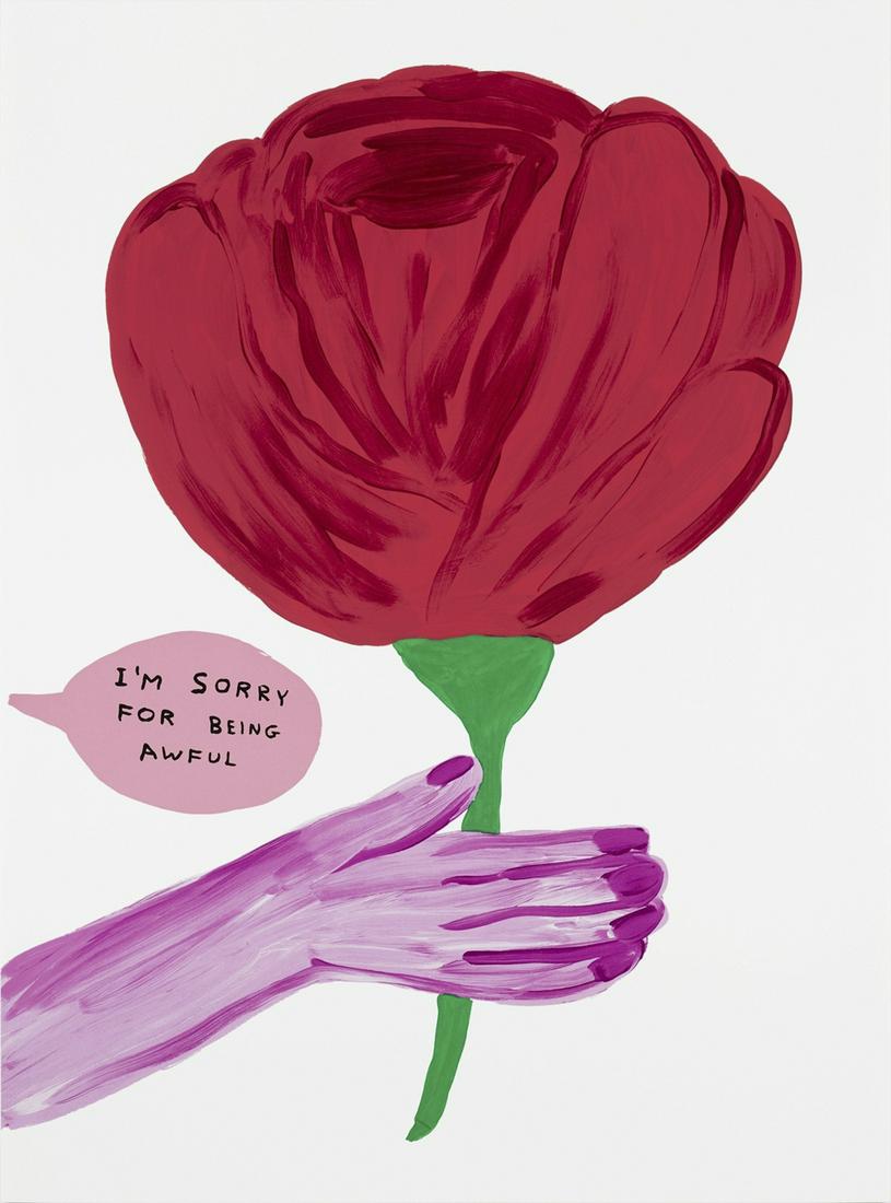 δ David Shrigley (b.1968) I: δ David Shrigley (b.1968)I'm Sorry for being awfulScreenprint in colours, 2018, initialled, dated and numbered from the edition of 125 in pencil, on wove paper, printed and published by Counter E