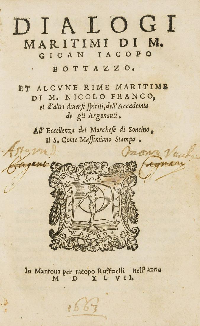 Maritime.- Bottazzo (Giovanni Iacopo) Dialogi maritimi, (1 of 1)