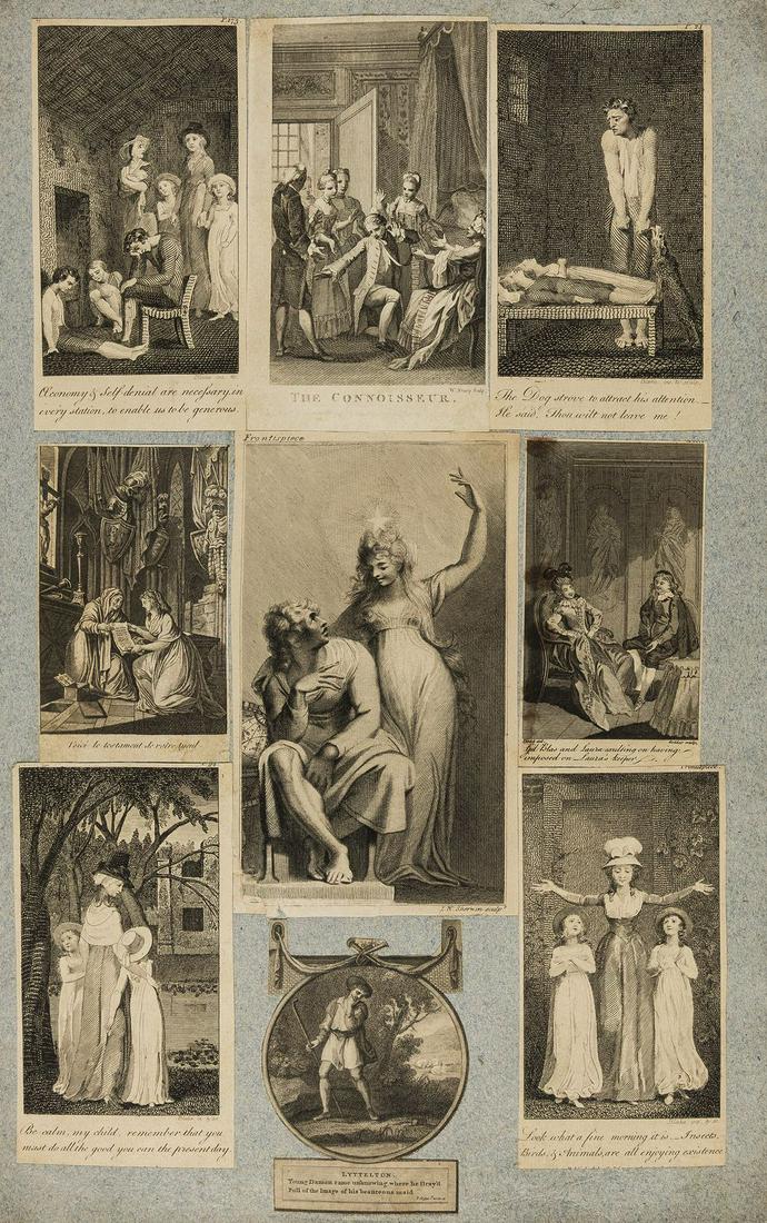 Blake, William.- A disbound scrap album with over 400: Blake, William.- A disbound scrap album with over 400 prints, including six engraved by William Blake (1757-1820), the Blake's are from Mary Wollstonecraft's 'Original Stories from Real Life; with Con