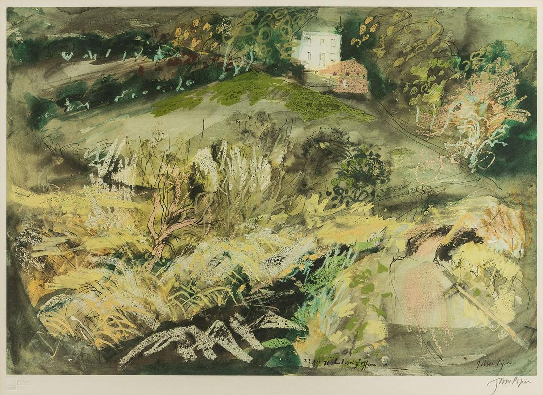 δ John Piper (1903-1992) Llangloffan (not in: δ John Piper (1903-1992)Llangloffan (not in Levinson)Lithograph printed in colours, 1980, signed in pencil, from the edition of 750, on wove paper, published by the Cavendish Collection, with the