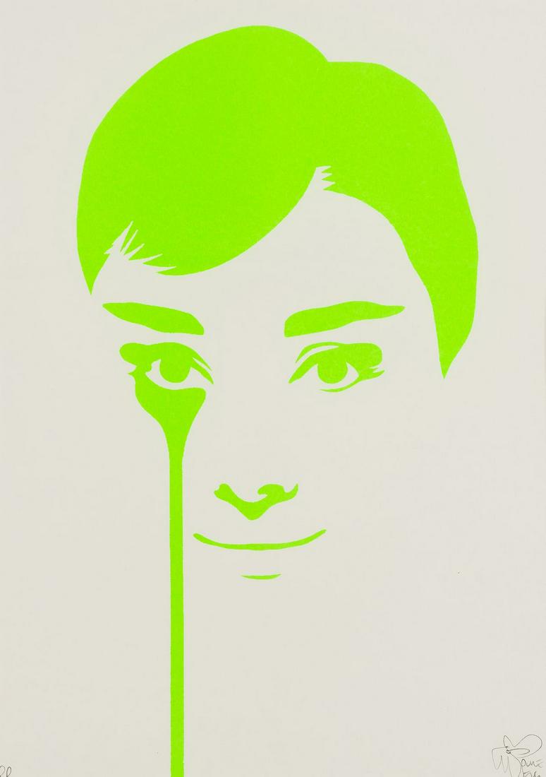 δ Pure Evil (b.1968) Audrey (Green): δ Pure Evil (b.1968)Audrey (Green)Screenprint in colours, 2013, signed and inscribed 'PP' in pencil, a printer's proof aside from the numbered edition of 100, on wove paper, printed and published