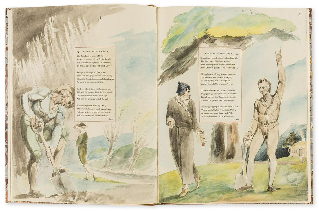 Trianon Press.- Blake (William) William Blake's: Trianon Press.- Blake (William) William Blake's Water-Colour Designs for the Poems of Thomas Gray, Introduction by Geoffrey Keynes, 3 vol., number 90 of 352 copies, from an edition limited to 518, col