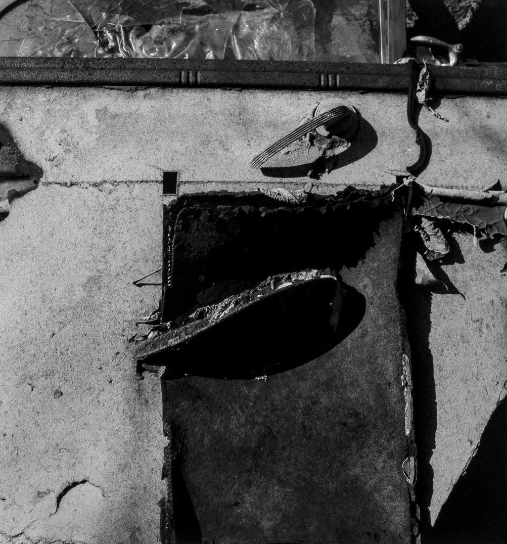 Walker Evans (1903-1975) Untitled, (Door), circa 1973: Walker Evans (1903-1975)Untitled, (Door), circa 1973Gelatin silver print enlargement from a Polaroid Type 105 negative, circa 1973, mounted on brown board support, with credit and number stamps on the