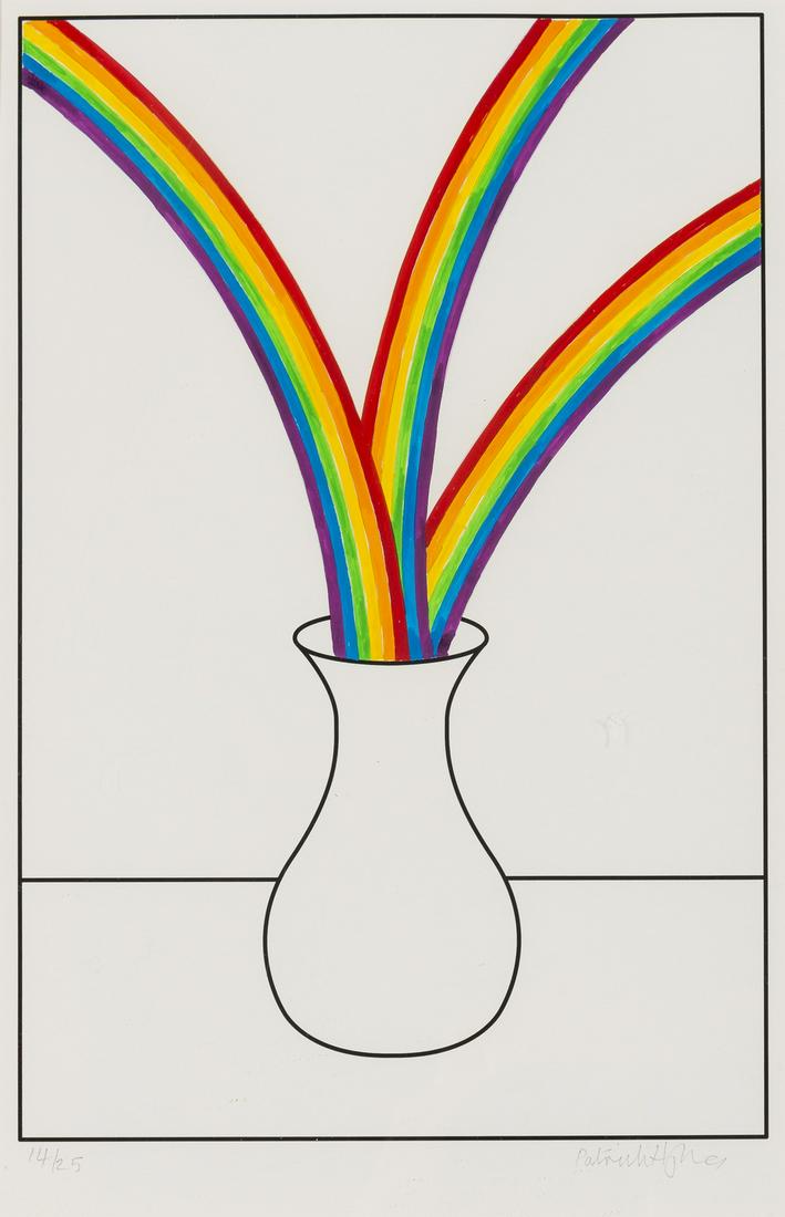 δ Patrick Hughes (b.1939) Untitled (Rainbow Vase): δ Patrick Hughes (b.1939)Untitled (Rainbow Vase)Screenprint in colours, signed and numbered from the edition of 25 in pencil, on wove paper, with margins, image 270 x 185mm (10 5/8 x 7 1/4in) (fr
