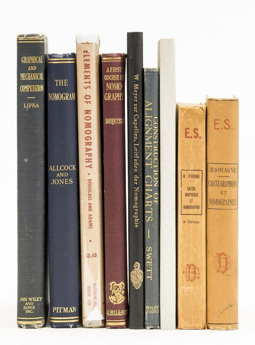 Nomography.- Douglass (Raymond P.) Elements of: NO RESERVE Nomography.- Douglass (Raymond D.) and Douglas P. Adams. Elements of Nomography, dust-jacket, spine ends and corners chipped, New York, 1947 § Allcock (Harold John) and John Reginald J