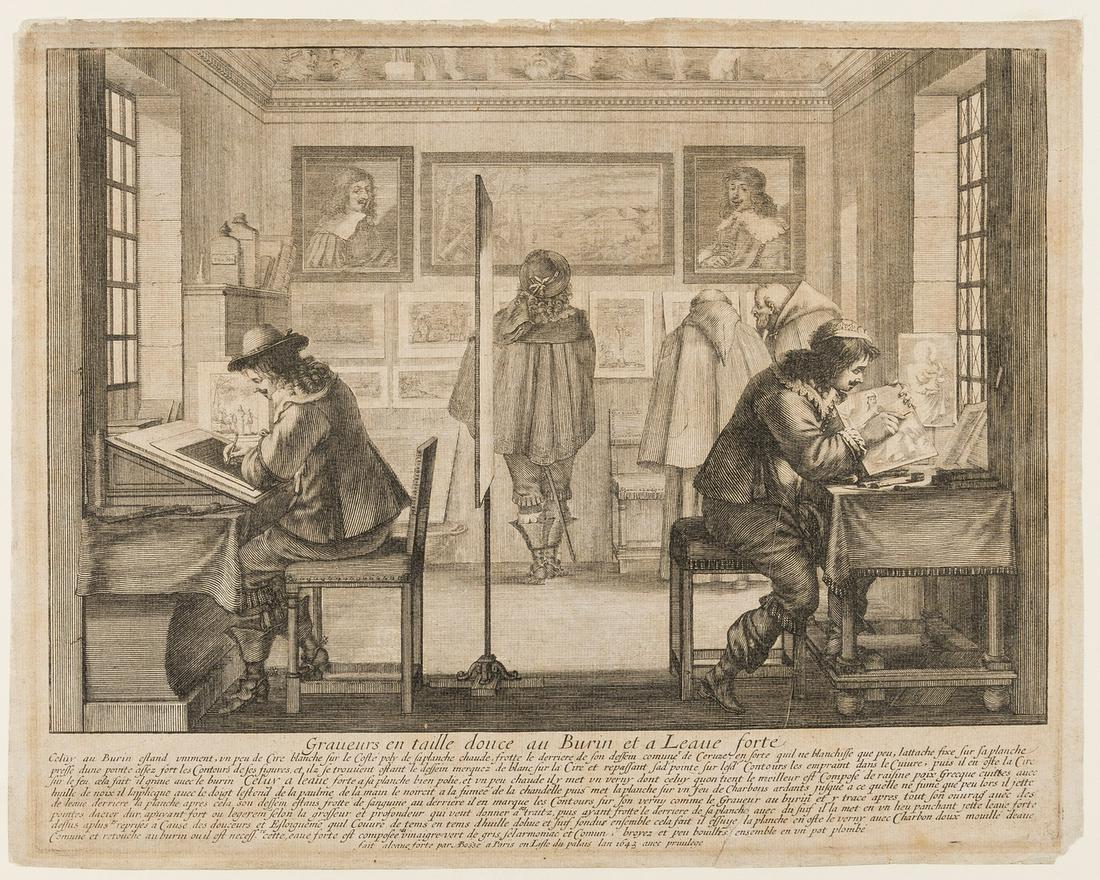 Printmaker's shop.- Bosse (Abraham, 1602-1676) Graveurs (1 of 1)