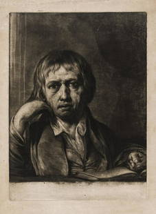 James Barry (1741-1806) Self-portrait of the artist: James Barry (1741-1806) Self-portrait of the artist Mezzotint, circa 1756-1810, an excellent heavily inked impression on fibrous wove paper without watermark, platemark 350 x 255 mm (14 x 9 3/4 in),