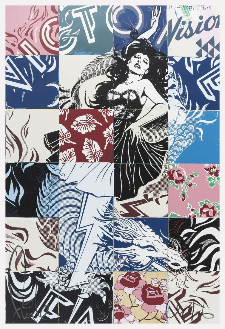 Faile (1975 & 1976) Visions Victoire: Faile (1975 & 1976)Visions VictoireScreenprint in colours, 2017, signed and numbered from the edition of 300 in pencil, on Coventry Rag wove paper, with full margins, sheet 990 x 700mm (39 x 27 3/5in)