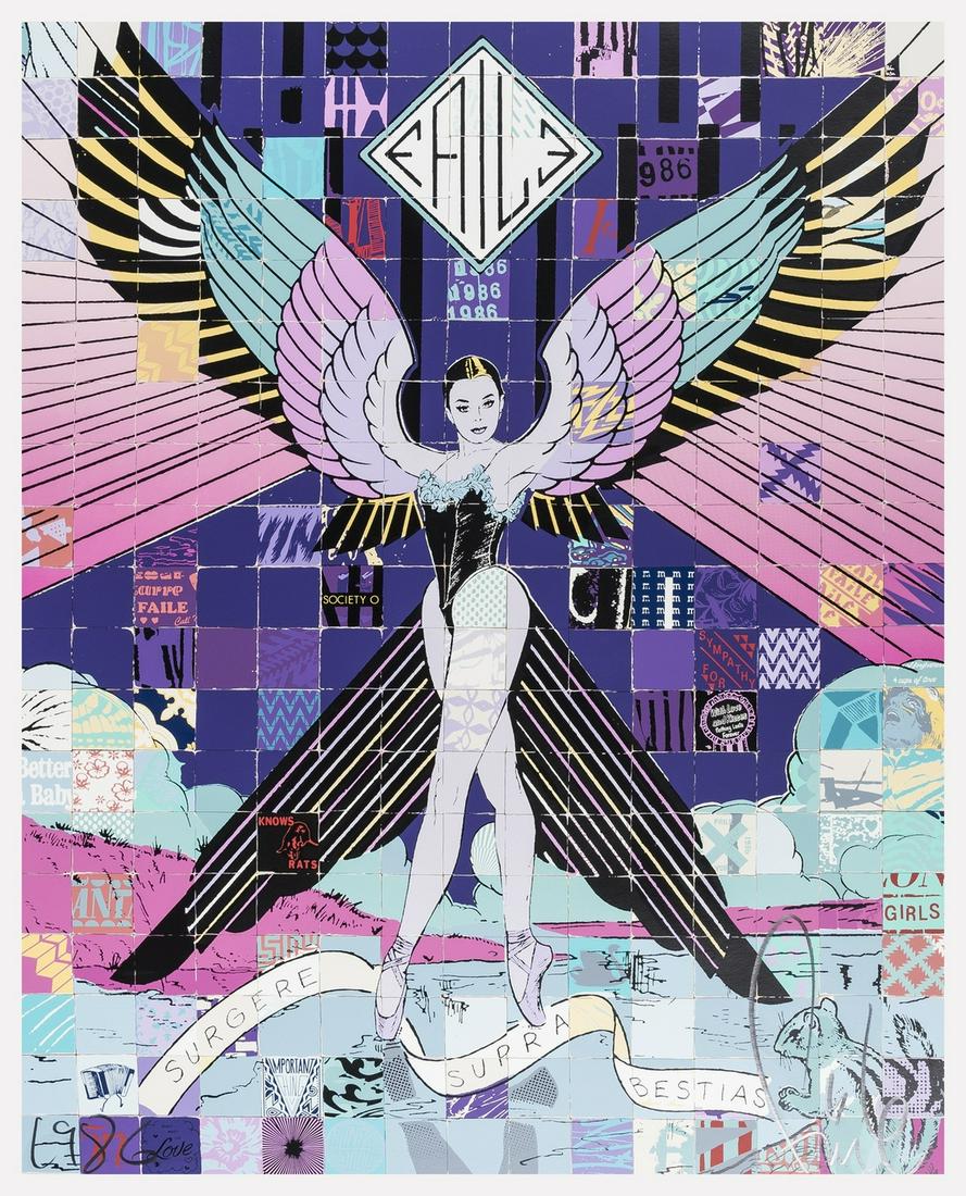 Faile (b.1975 & b.1976) Surgere Supra Bestias: Faile (b.1975 & b.1976)Surgere Supra BestiasScreenprint in colours, 2013, signed and numbered from the edition of 500 in pencil, on Coventry Rag wove paper, as included in the 'Ballet de Faile' series