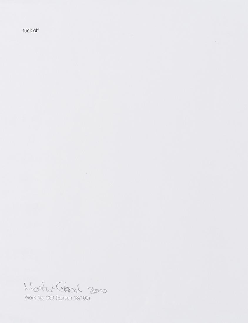 ** δ Martin Creed (b.1968)  Work No. 223 (1 of 1)