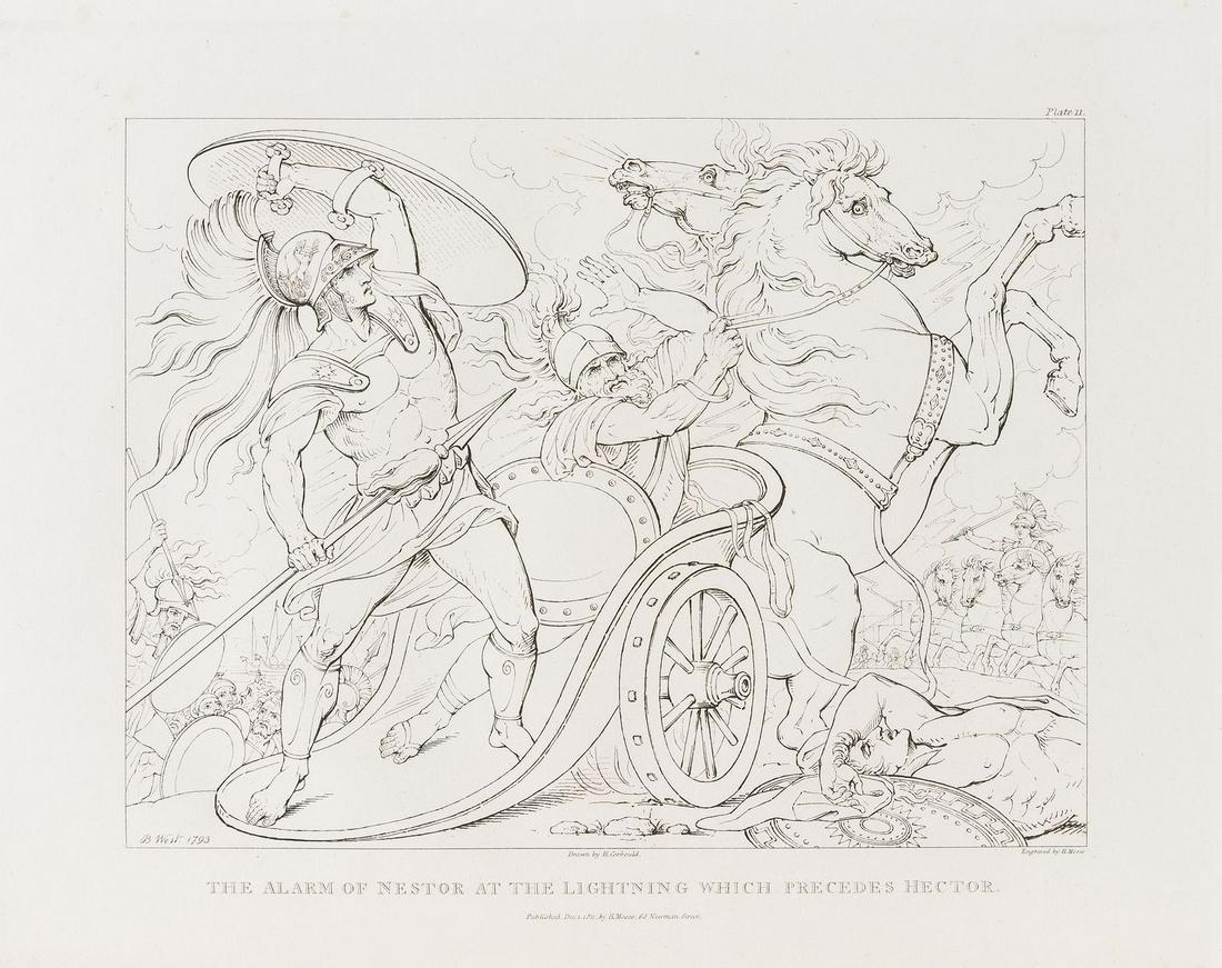 Fine Arts.- Moses (Henry) The Gallery of Pictures: NO RESERVE Fine Arts.- Moses (Henry) The Gallery of Pictures painted by Benjamin West Esq.r..., engraved title and 16 plates, light foxing, original half roan over boards with engraved paper label (ti