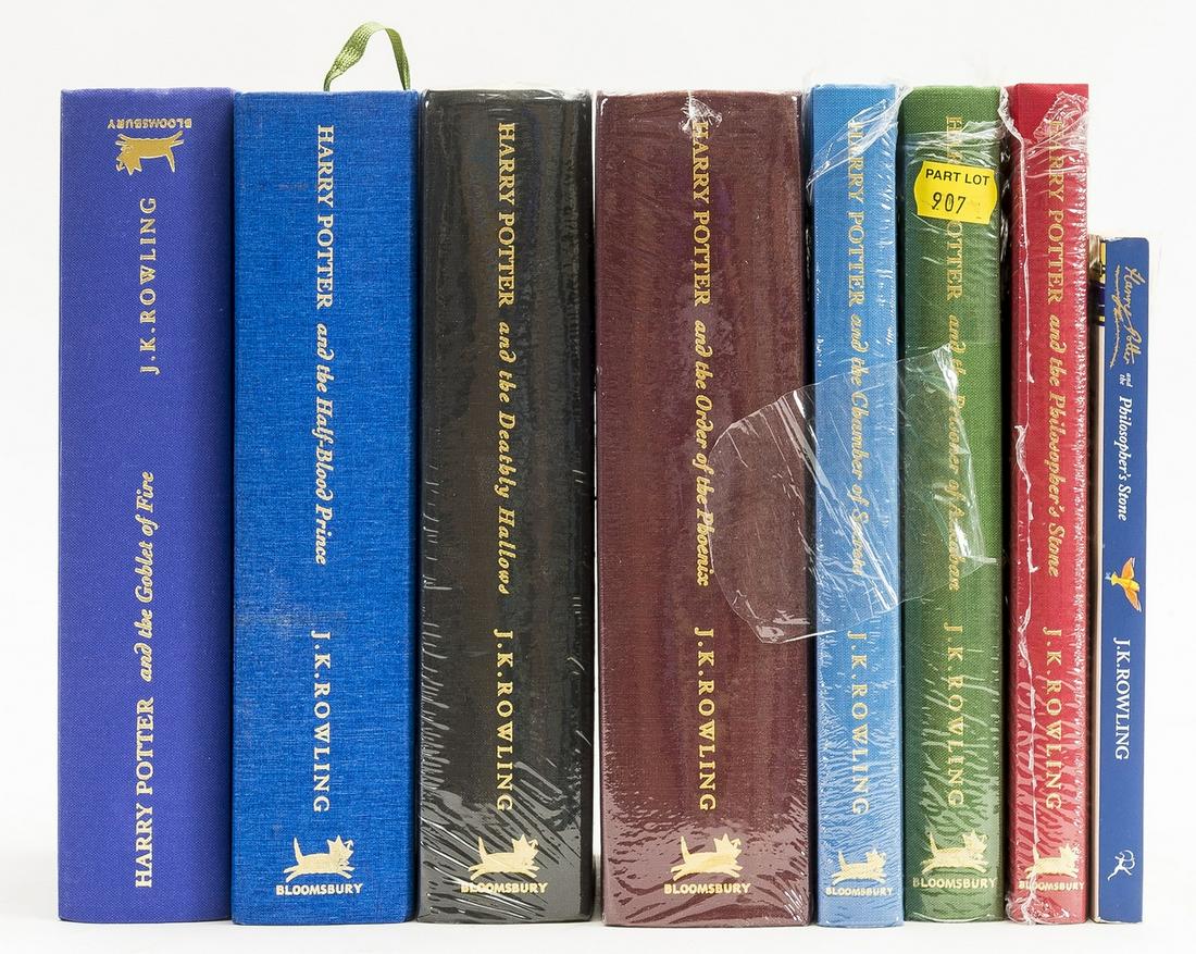 Rowling (J.K.) [A Full Set of the Deluxe Edition Harry: Rowling (J.K.) [A Full Set of the Deluxe Edition Harry Potter Novels], 7 vol., Philosopher's Stone and Prisoner of Azkaban second printings, the rest first deluxe editions, first impressions, original