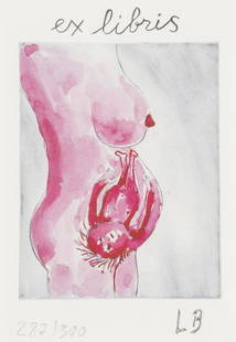 δ Louise Bourgeois (1911-2011) The Reticent Child: δ Louise Bourgeois (1911-2011) The Reticent Child (ex libris) Lithograph with embossing printed in colours, 2005, initialled and numbered from the edition of 300 in pencil, printed by Martin