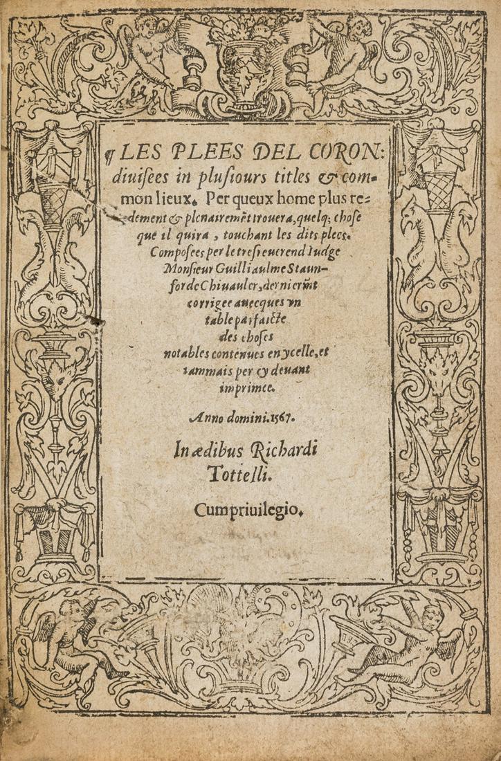 Law.- Stanford (Sir William) Les plees del coron: (1 of 2)