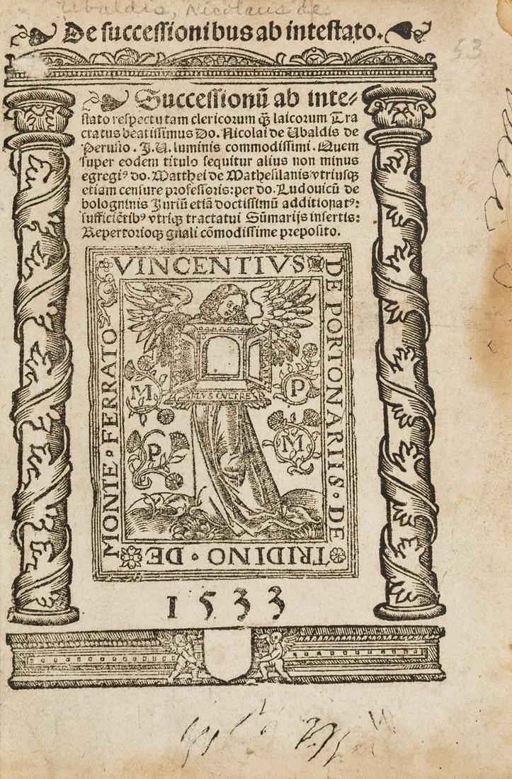 Law.- Inheritance.- Ubaldi (Niccolò) De (1 of 1)