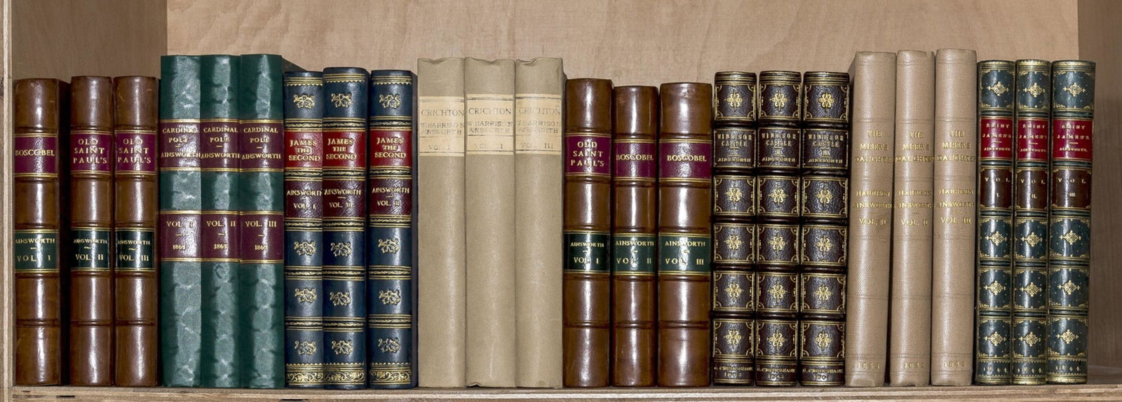 Ainsworth (William Harrison) Crichton, 3 vol., first: Ainsworth (William Harrison) Crichton, 3 vol., half-titles, original boards, sympathetically rebacked, 1838; James the Second, 3 vol., engraved frontispieces (damp-stained), modern half calf, spines g