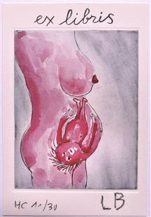 δ Louise Bourgeois (1911-2011) The Reticent Child: δ Louise Bourgeois (1911-2011)The Reticent Child (ex libris)Lithograph with embossing printed in colours, 2005, initialed and inscribed from the edition of 30 in pencil, printed by Martin Kä