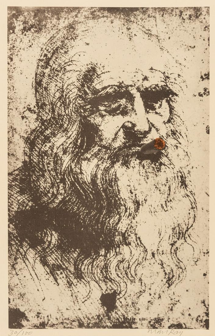 Man Ray (1890-1976) The Father of Mona Lisa: Man Ray (1890-1976)The Father of Mona LisaOffset lithograph printed in colours, 1968, signed and numbered from the edition of 100, on glossy wove paper, published by The Letter Edged In Black Press, N