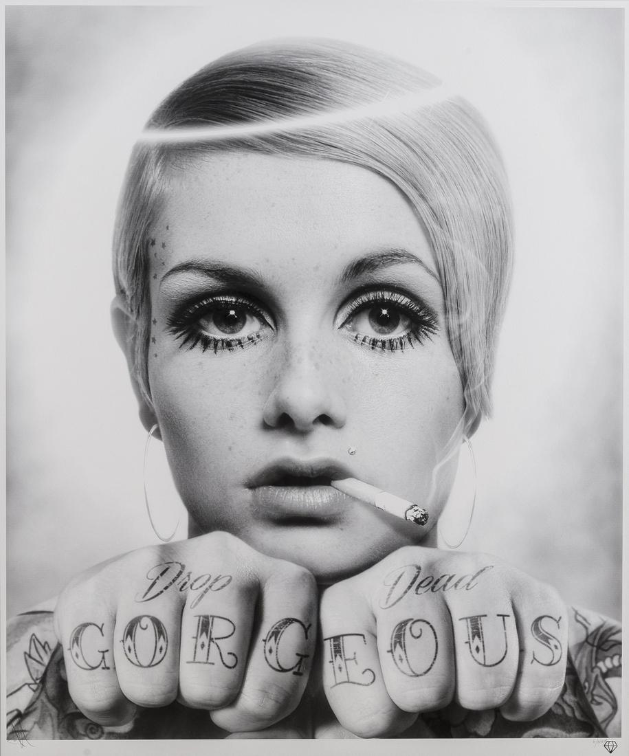 δ JJ Adams (b.1978) Twiggy- Drop dead and: δ JJ Adams (b.1978)Twiggy- Drop dead and gorgeousGiclee printed in colours, 2018, signed and inscribed from the edition of 10, an artist's proof aside from the edition of 95 in pencil, on wove pa