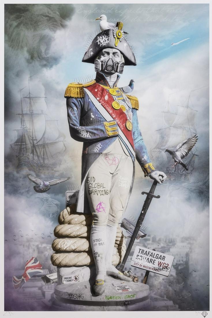 δ JJ Adams (b.1978) England Expects (too much): δ JJ Adams (b.1978)England Expects (too much)Giclee printed in colours, 2019, signed and numbered from the edition of 95 in pencil, on wove paper, the full sheet, 750 x 750mm (29 1/2 x 29 1/2in)