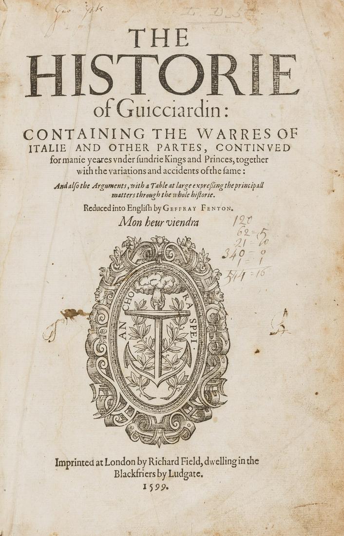 Guicciardini  (Francesco) The historie of Guicciardin: (1 of 1)