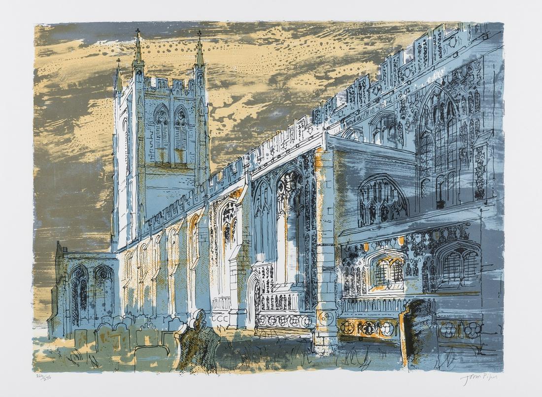 δ John Piper (1903-1992) Long Medford Church: δ John Piper (1903-1992)Long Medford Church (Levinson 336)Lithograph printed in colours, 1982, signed in pencil, numbered from the edition of 275, printed by Curwen Studio, published by the Canno