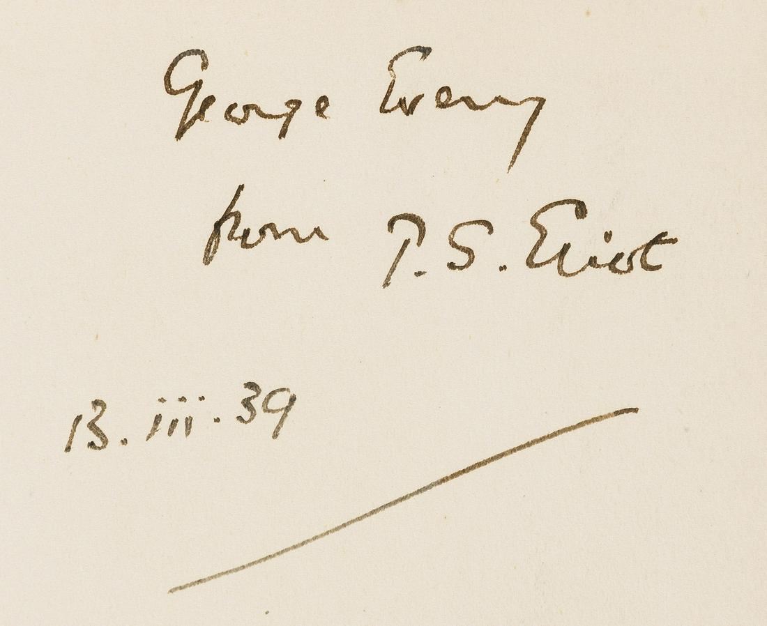 Eliot (T.S.) The Family Reunion, first edition, signed (1 of 1)