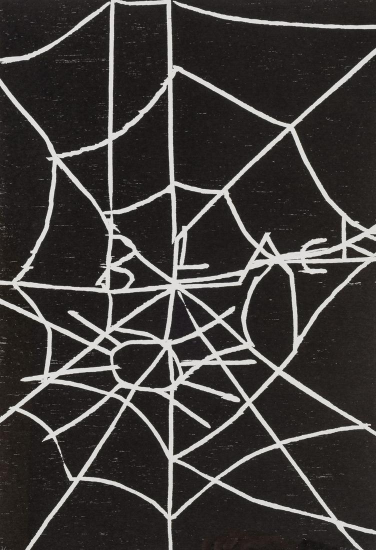 δ David Shrigley (b.1968) Web: δ David Shrigley (b.1968)WebWoodcut, 2005, signed and dated in pencil, the edition was 20, published by Galleri Nicolai Wallner, on wove paper, with full margins, 597 x 397mm (23 1/2 x 15 3/4in)