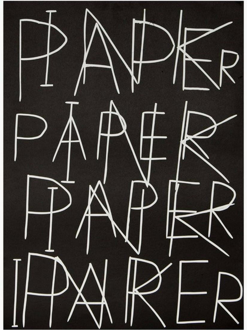 δ David Shrigley (b.1968) Paper: δ David Shrigley (b.1968)PaperLinocut printed in black, 2017, signed, dated and numbered from the edition of 100 in pencil, on wove paper, sheet 754 x 556mm (29¾ by 21⅞in) (unframed)&#