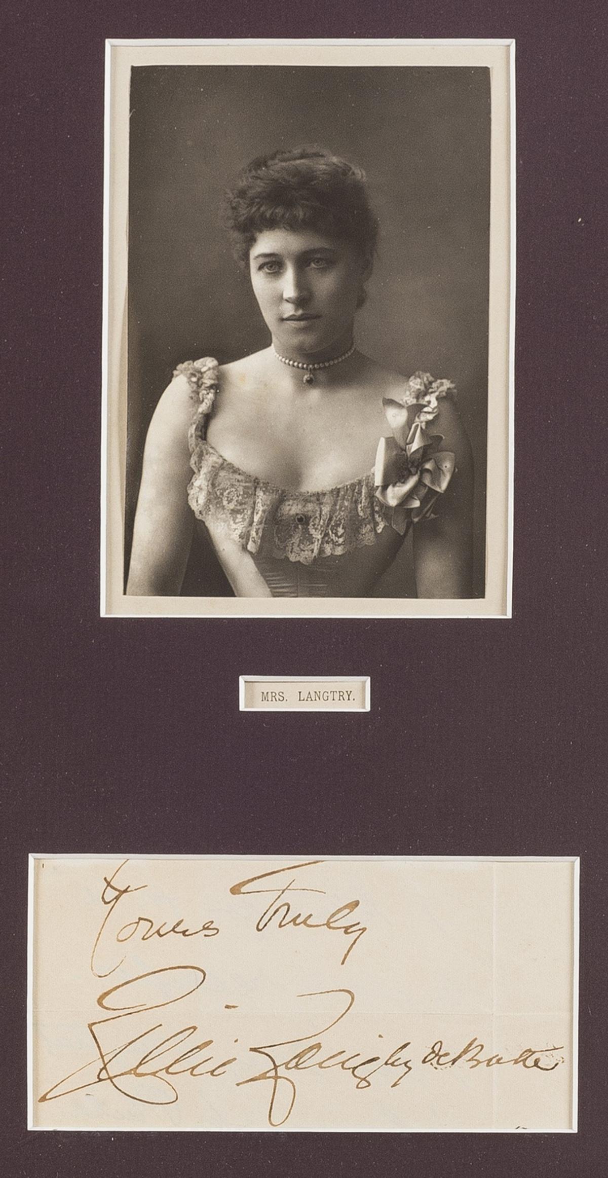 Lillie Langtry signature, framed, c.1900. (1 of 1)