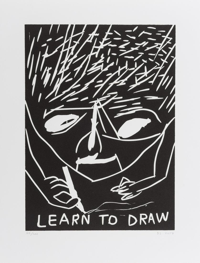 δ David Shrigley (b.1968) Learn to Draw: δ David Shrigley (b.1968)Learn to drawLinocut, 2014, initialled, dated and numbered from the edition of 100 in pencil, on wove paper, with full margins, sheet 387 x 288mm (15 1/4 x 11 1/4in) (unf