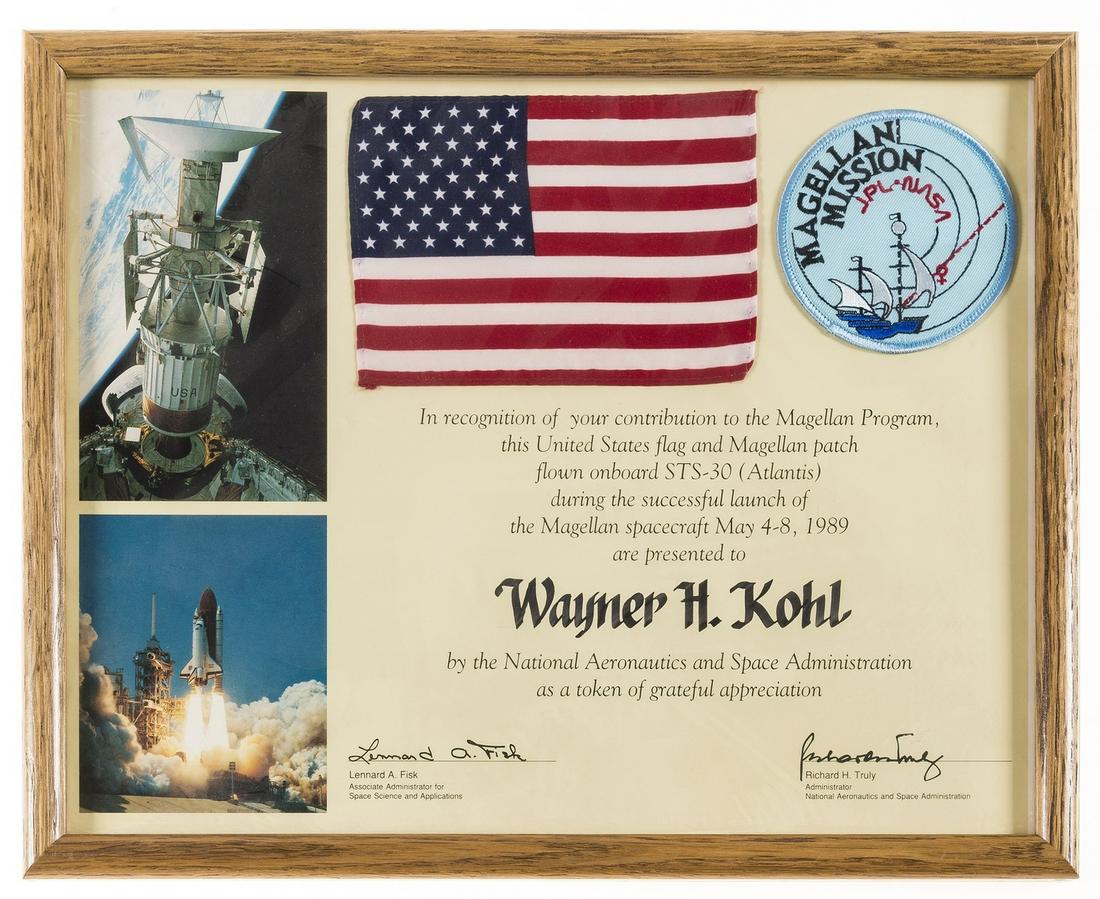 Flown U.S. Flag.-  Presentation certificate awarded to (1 of 1)