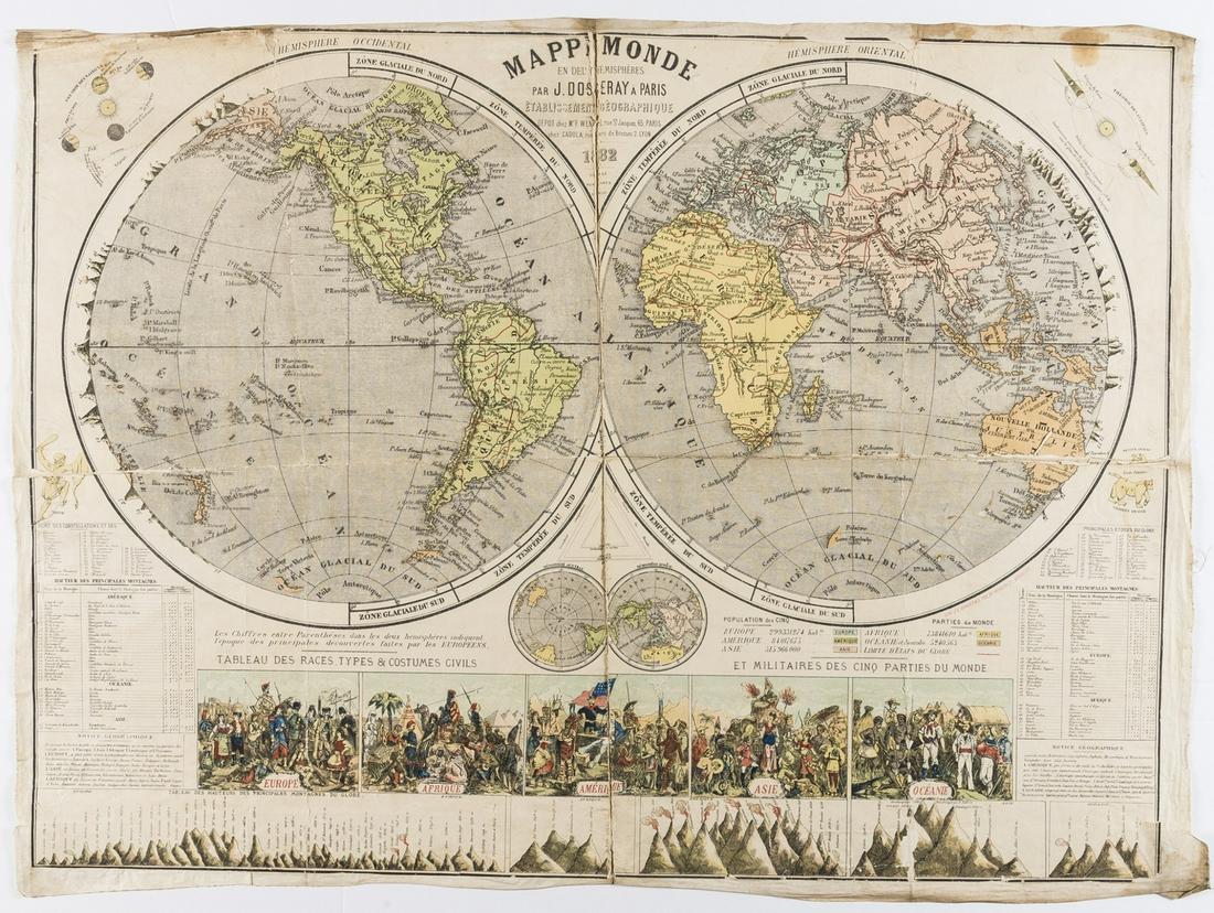 World.- Doseray (J., publisher) Mappemonde en deux (1 of 1)