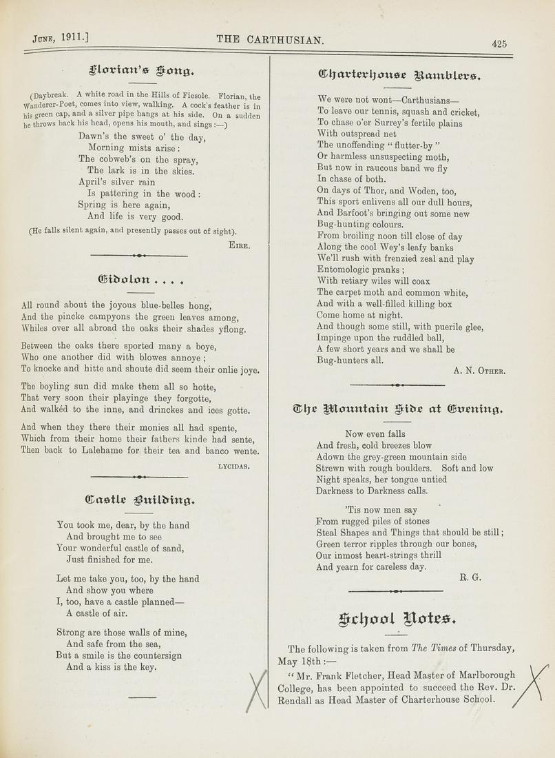 Graves (Robert).- The Carthusian, vol.  X, no.325 - (1 of 1)