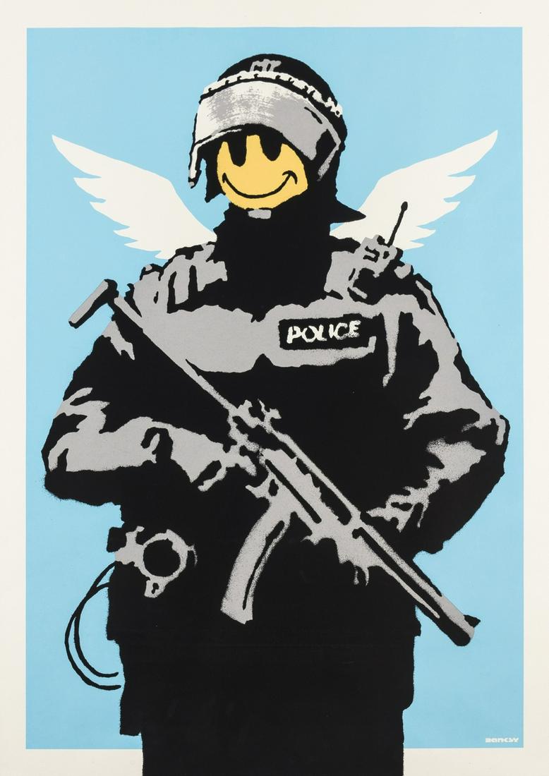 δ Banksy (b.1974)  Flying Copper (1 of 1)