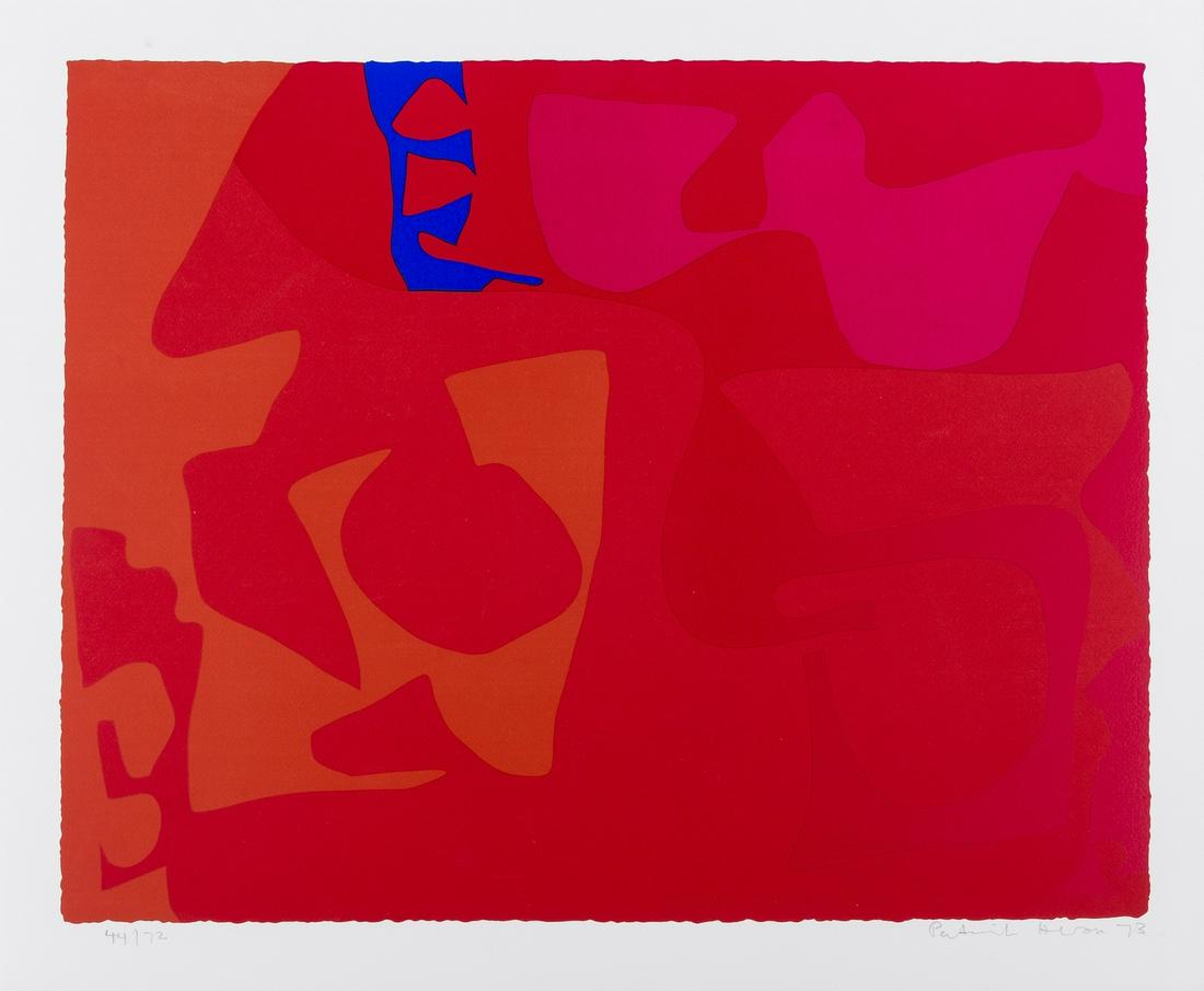 ** δ Patrick Heron (1920-1999) Small Red, January: ** δ Patrick Heron (1920-1999)Small Red, January 1973 1Screenprint in colours, 1973, signed and dated in pencil, numbered from the edition of 72, printed at Kelpra Studios, published by Waddingto