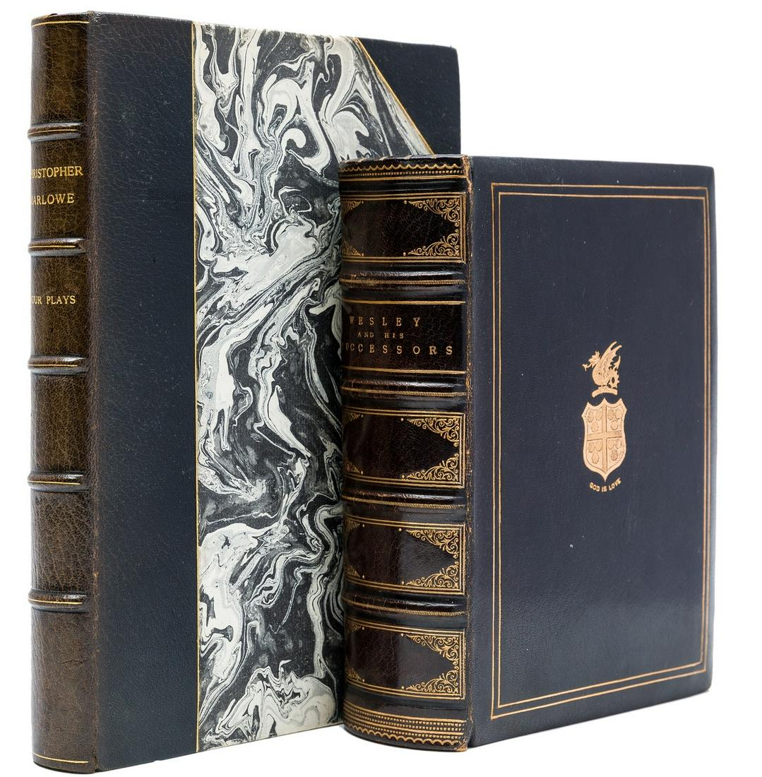 Bindings.- Marlowe (Christopher) Four Plays,: NO RESERVE Bindings.- Marlowe (Christopher) Four Plays, plates and illustrations by Albert Decaris, contemporary half-morocco, lightly sunned spine, New York, Heritage Press, 1966 § Wesley and hi
