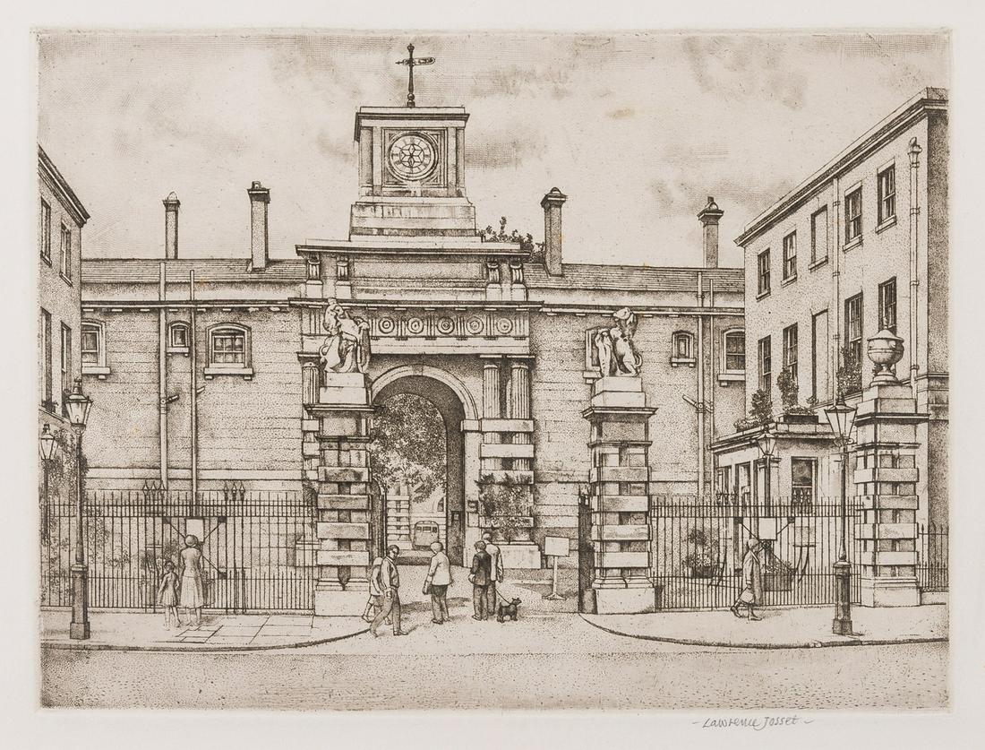 δ London.- Josset (Lawrence) Six signed proof: δ London.- Josset (Lawrence) Six signed proof impressions, and one preparatory drawing, for: Calendarium Londinense or the London Almanack..., etchings, on various wove papers, each signed in pen