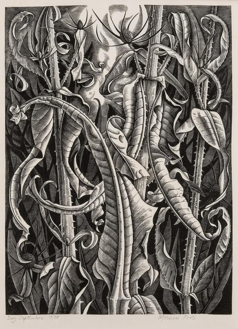 δ Poole (Monica) Dry September; Hedgerow; Summer,: δ Poole (Monica) Dry September; Hedgerow; Summer, three works, wood-engravings on wove papers, all signed in pencil, inscribed and numbered from editions of 75 and 100, respectively, the first me