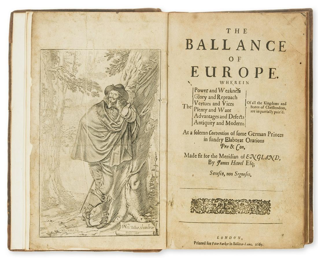 Howell (James) The Ballance of Europe... At a solemn: Howell (James) The Ballance of Europe... At a solemn Convention of some German Princes in sundry Elaborat Orations Pro & Con, engraved frontispiece by Claude Mellan and Abraham Bosse, cancel title-pag